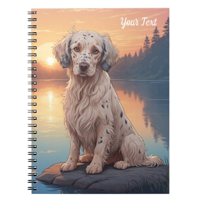 Caderno Espiral Setter Inglês junto ao lago (Frente)