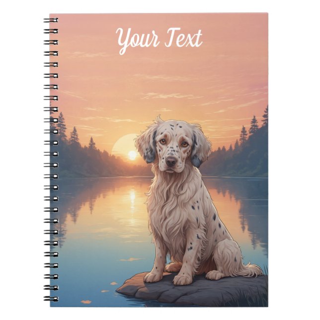 Caderno Espiral Setter Inglês junto ao Lago (Frente)
