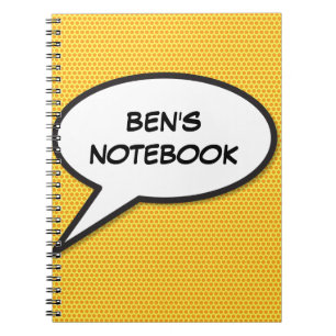 Caderno Espiral Seu Balão de Fala Mensagem Diversão Retro Quadrinh