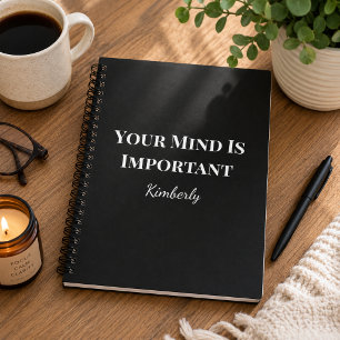 Caderno Espiral Seu Cérebro É Importante Nome Personalizado Bem-Es