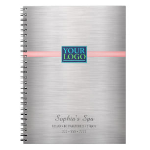 Caderno Espiral Seu logotipo, Promover a empresa, Dourado e rosa