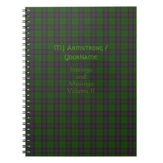 Caderno Espiral Seu nome é Armstrong Clan Tartan (Frente)
