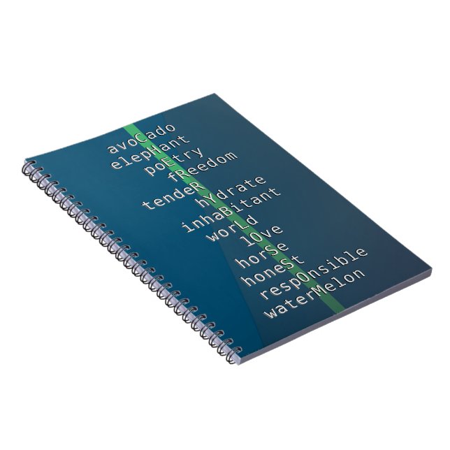 Caderno Espiral Seu nome ou mensagem com quebra-cabeça de palavras (Lado Direito)