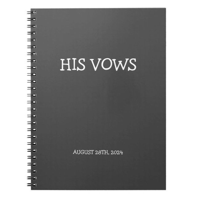 CADERNO ESPIRAL SEU NOTEBOOK VOWS (Frente)
