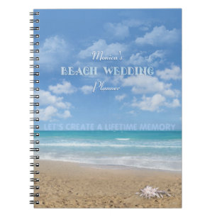Caderno Espiral Seu Planejador de Casamento Pessoal de Praia