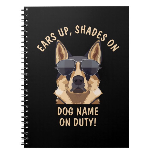 Caderno Espiral Seu Próprio Texto, Escute As Telas No Nome Do Cach (Frente)