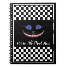 Caderno Espiral Seu texto/cor Estamos todos loucos aqui Gato de Ch