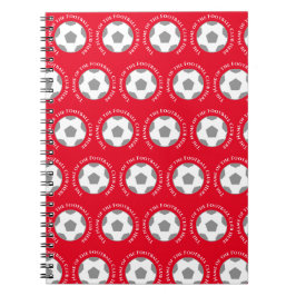 Caderno Espiral Seu Time de Futebol de Vermelho