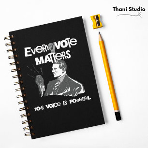 Caderno Espiral Seu Voto Importa Eleição Branco Político Impresso