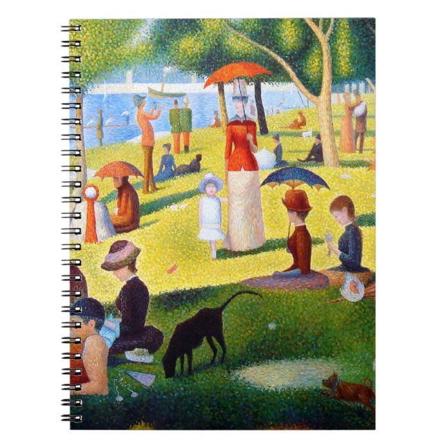 Caderno Espiral Seurat: Um domingo no La Jatte grandioso (Frente)