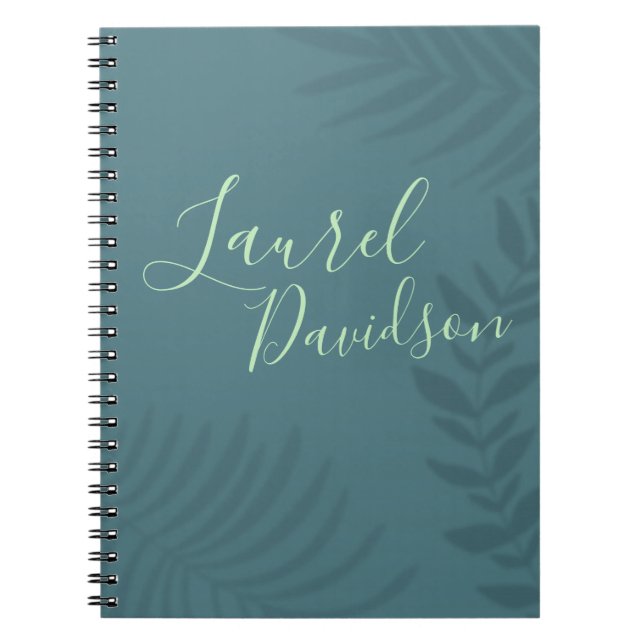 Caderno Espiral Shadow Palm Teal (Frente)