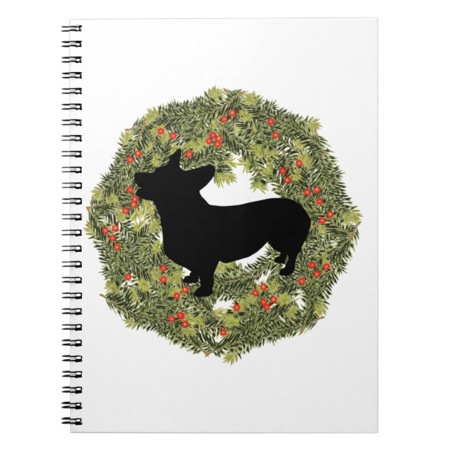 Caderno Espiral Shadow Silhouette procurando Corgi em uma coroa (Frente)