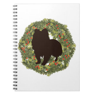 Caderno Espiral Shadow Silhouette Sheltie em uma Terra