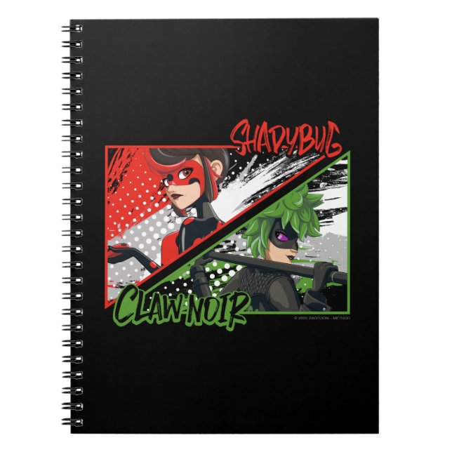 Caderno Espiral Shadybug & Claw Noir Miraculoso Reverso (Frente)