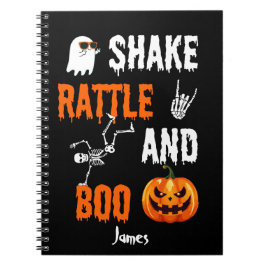 Caderno Espiral Shake, Rattle, Skeleton Divertido Boo No Dia das B