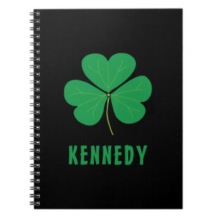 Caderno Espiral Shamrock Green Clover Ireland Celular Irish Name