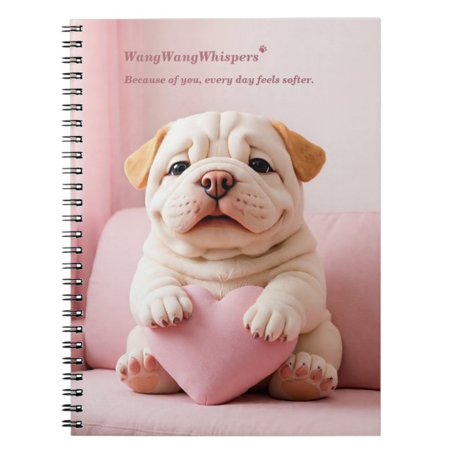 Caderno Espiral Shar Pei Puppy – Sweet Embrace by WangWang (Frente)