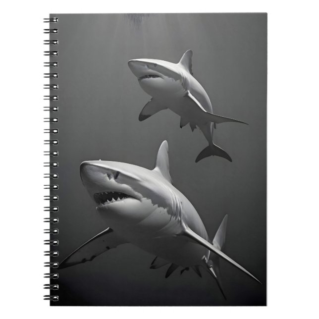 Caderno Espiral Shark Wildlife Wallpaper majestoso (Frente)