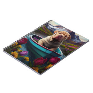 Caderno Espiral Sharpei em um remo: Uma aventura cênica