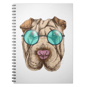 Caderno Espiral Sharpei Nos Óculos De Sol