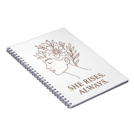 Caderno Espiral She Rises. Always — Minimalist Empowerment Design