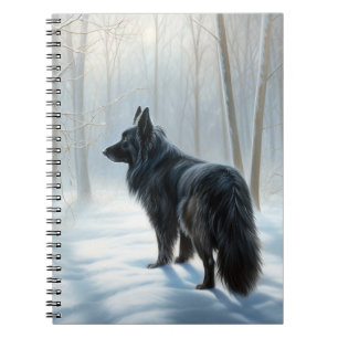 Caderno Espiral Sheepdog belga deixa nevar o Natal