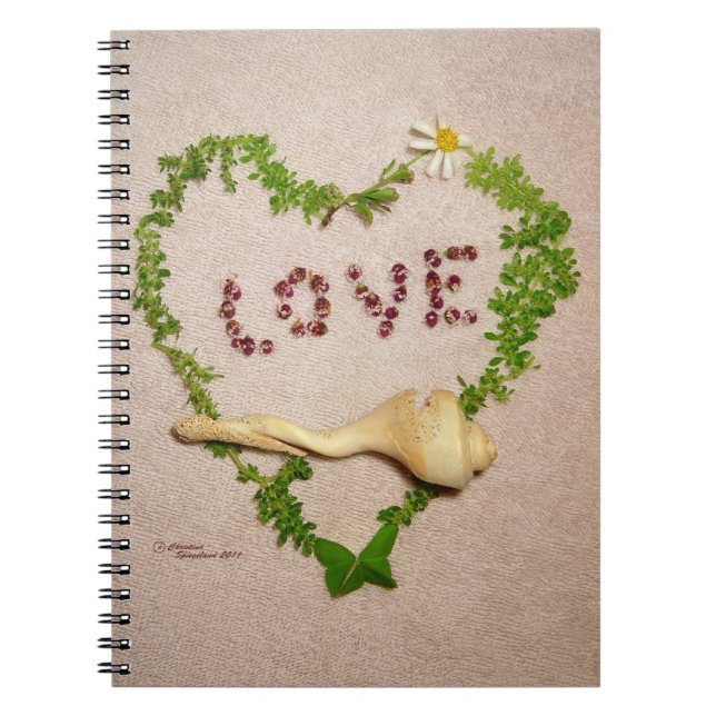Caderno Espiral Shell ama coração Notebook (Frente)