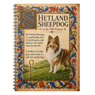 Caderno Espiral Sheltie, Arte Medieval de Bestiário