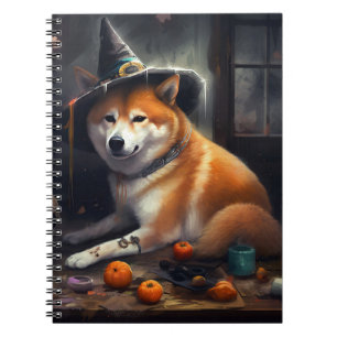 Caderno Espiral Shiba Inu Pumpkins Halloween Assustado