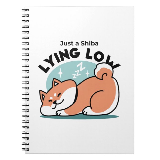 Caderno Espiral Shiba Inu Relaxa Arte: Apenas uma Shiba Mentira Ba (Frente)