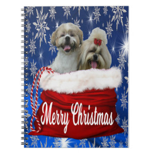 Caderno Espiral Shih tzu Christmas