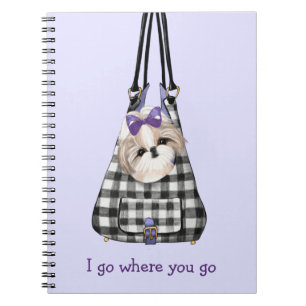 Caderno Espiral Shih Tzu Dog em um notebook Bag