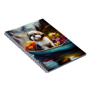 Caderno Espiral Shih Tzu em um Remo: Uma Aventura Cênica