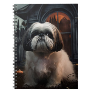 Caderno Espiral Shih Tzu Halloween Assustador