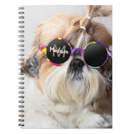 Caderno Espiral Shih Tzu Legal e divertido Monograma Personalizado
