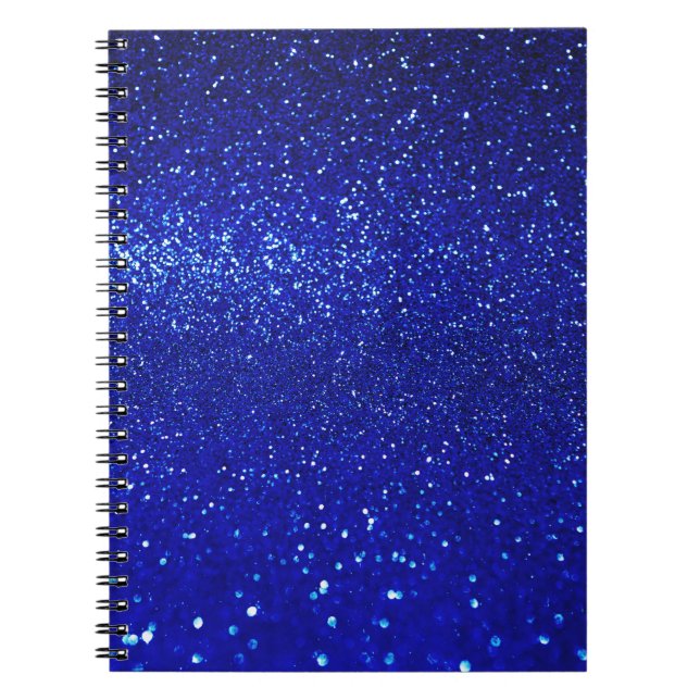 Caderno Espiral Shimmering Canvas Azul de Brilho (Frente)