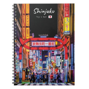 Caderno Espiral Shinjuku, Japão - Rua Neon Kabukicho