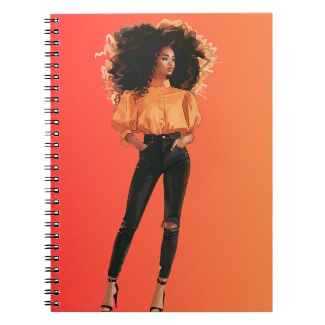 Caderno Espiral Shopp Sista da Rainha Negra Africana Melanin (Frente)