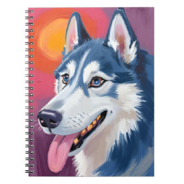 Caderno Espiral Siberian Husky | Dog Portrait Painting