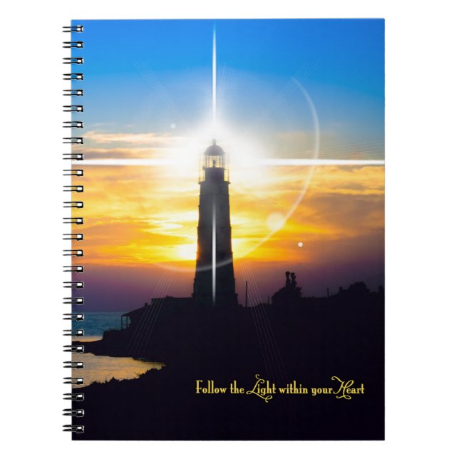 Caderno Espiral Siga a luz dentro de seu coração (Frente)