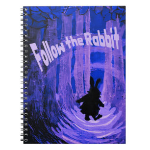 Caderno Espiral Siga o Rabbit Notebook Wonderland inspirado