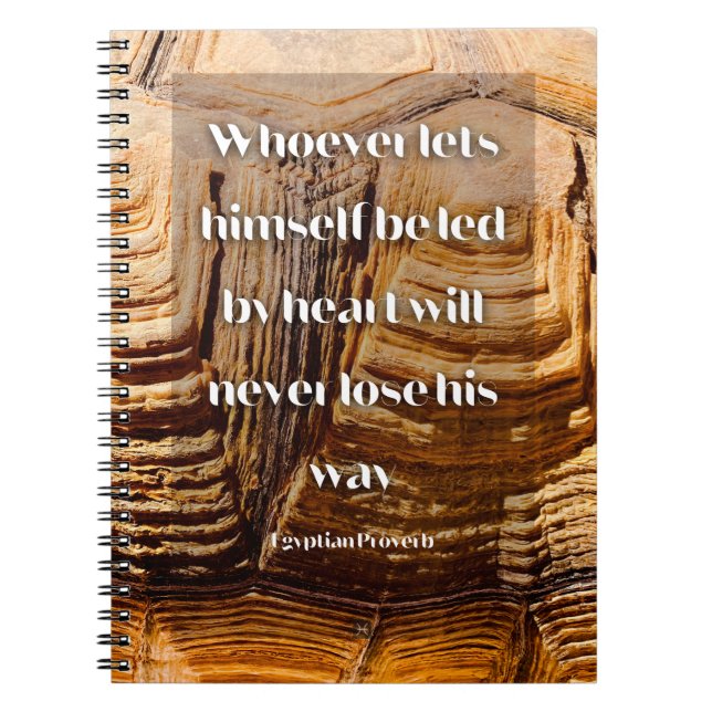 Caderno Espiral Siga seu coração Proverbo Egípcio Inspiracional (Frente)