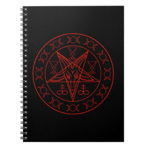 Caderno Espiral Sigil da lua tripla de Baphomet e sigil do lucifer