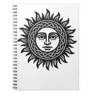 Caderno Espiral Sigilo do Rosto Solar - Emblema do Sol Negro