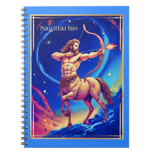 Caderno Espiral Signo do Zodíaco Sagitário como o Arqueiro Celesti