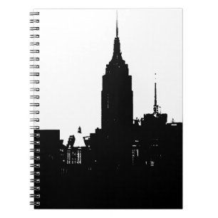 Caderno Espiral Silhouette Black White New York