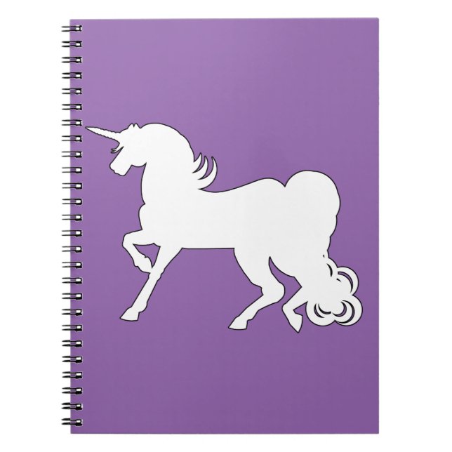 Caderno Espiral Silhouette Branco Unicorn (Frente)