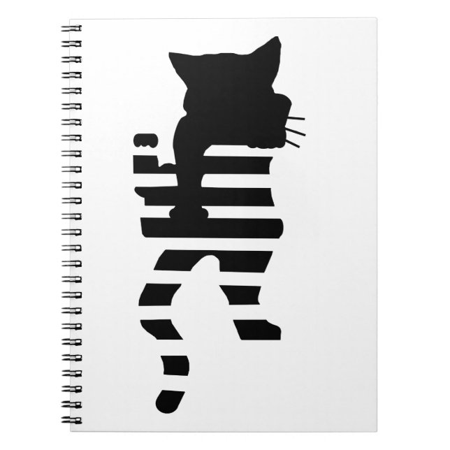 Caderno Espiral Silhouette Gato Preto (Frente)