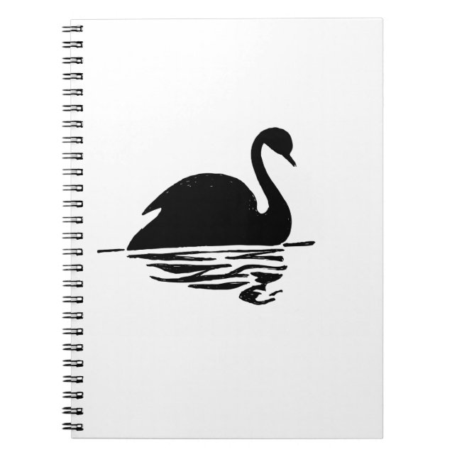 Caderno Espiral Silhouette Swan Preto (Frente)
