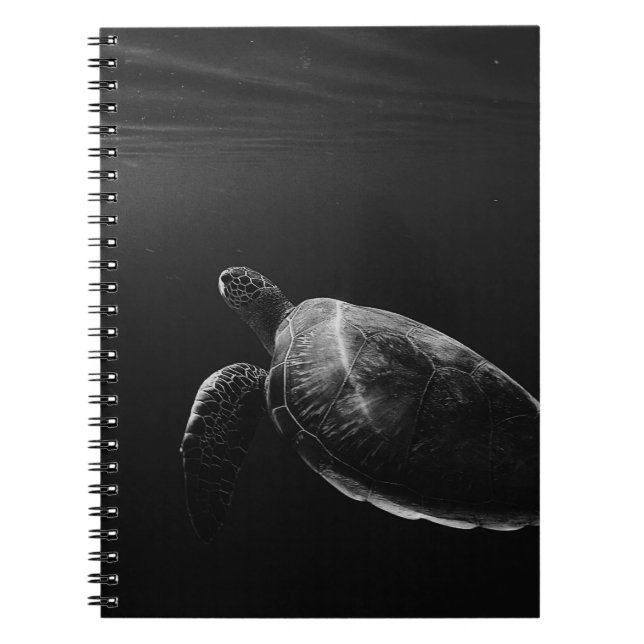 CADERNO ESPIRAL SILHOUTE DA TARTARUGA MARÍTIMA SUBÁGUA (Frente)